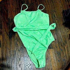 One piece green swimsuit